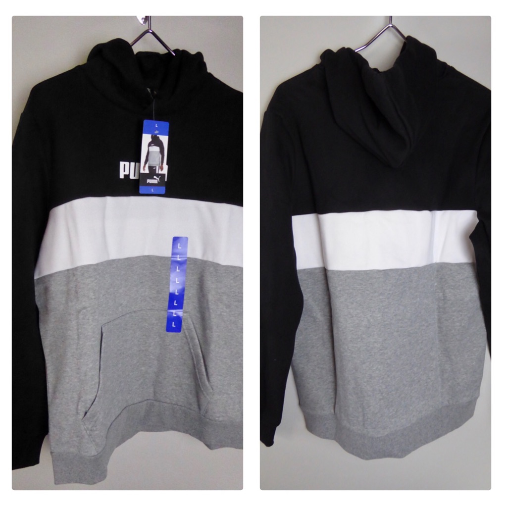 Puma Colorblock Stripe Pullover Fleece Hoodie Nwt